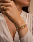 Ronde cherry quartz kralen met gouden kralen sparkling jewels sieraad armband 