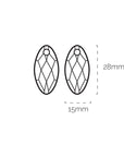 Smoky Quartz Leaf oorbel edelstenen
